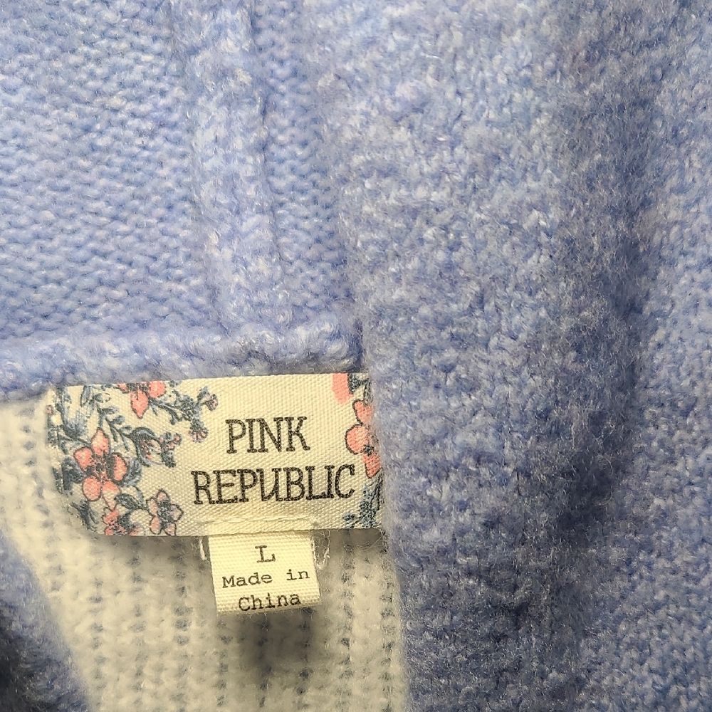 Pink Republic Blue and White Cardigan with Nordic Pattern - Picture 2 of 7
